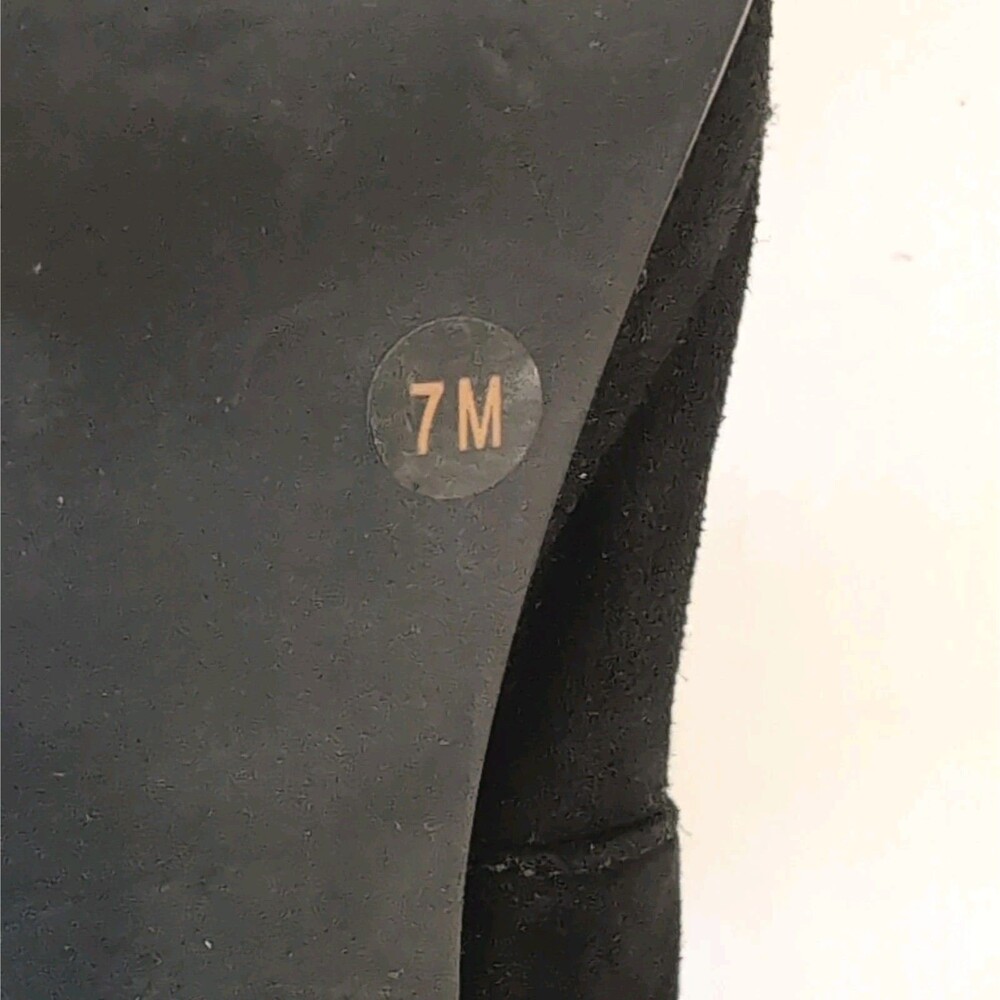 Michael Kors Black Suede Strappy Peep Toe Ankle Strap Block Heels Sz 7M - Picture 5 of 9